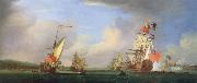 Monamy, Peter The Royal yacht Peregrine and another yacht in the Medway off Gillingham Kent,Passing Upnor Castel oil painting picture wholesale